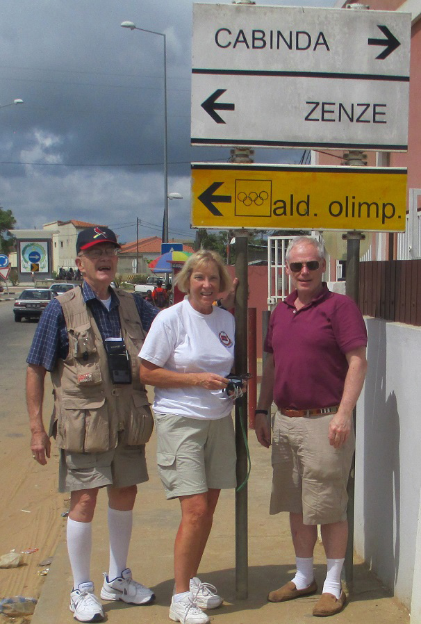 Left to right:  Stephen Warner, Jackie Jerry and Ted Cookson enjoyed their April 2014 tour in Cabinda.