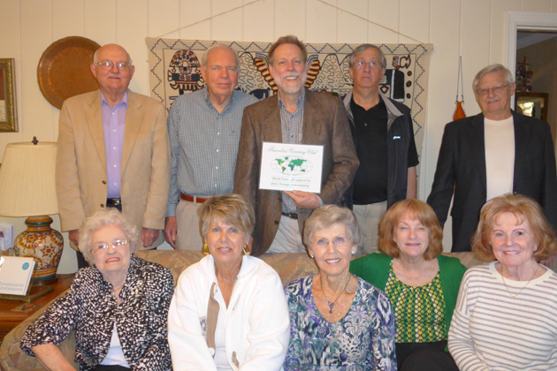 Back row (left to right): Phil Trimble, Dick Brannon, Steven Clift, Alex Pappas, Bill Henderson. Front row (left to right): Dolena Kann, Anna Clift, Cora Brannon, Bell, Judith Henderson-Cleland. Not pictured: Carolyn and Marc Oudin.