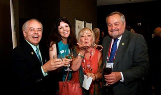 Michael, pictured during his tenure at one of the TCC luncheons in Los Angeles — with Board Members Pam Barrus and Kevin Hughes and his wife, Carol, third from left.