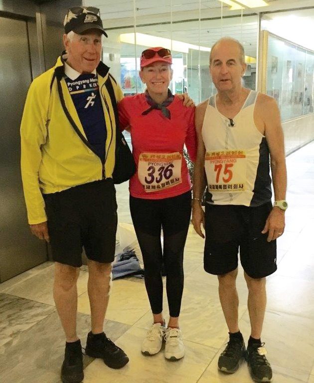 TCC President Gloria McCoy and TCC Kansas City Coordinator Steve Fuller were among the participants in the April Marathon in Pyongyang, North Korea. They’re pictured with Charlie McCoy, at left.