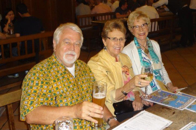 Enjoying Munich’s Hofbrauhaus after the meeting are German Area Coordinator J. Herbert Goebels, Audrey Walsworth from Marceline, MO, and Christiane Jauch from Paris.